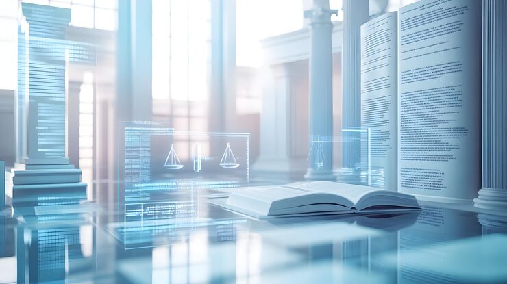 Open legal book and courthouse style columns representing RMA Law Group estate planning approach