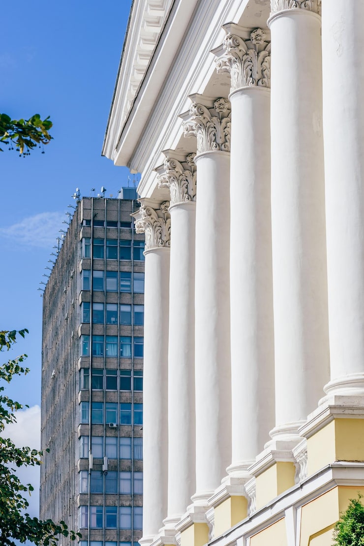 Classical building columns representing estate planning legal services at RMA Law Group