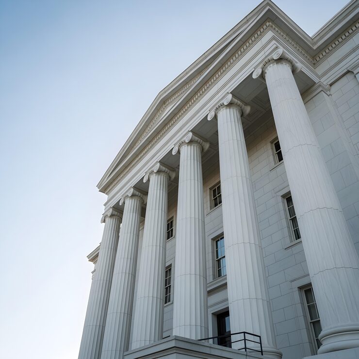 Courthouse style building columns representing estate planning for individuals and families